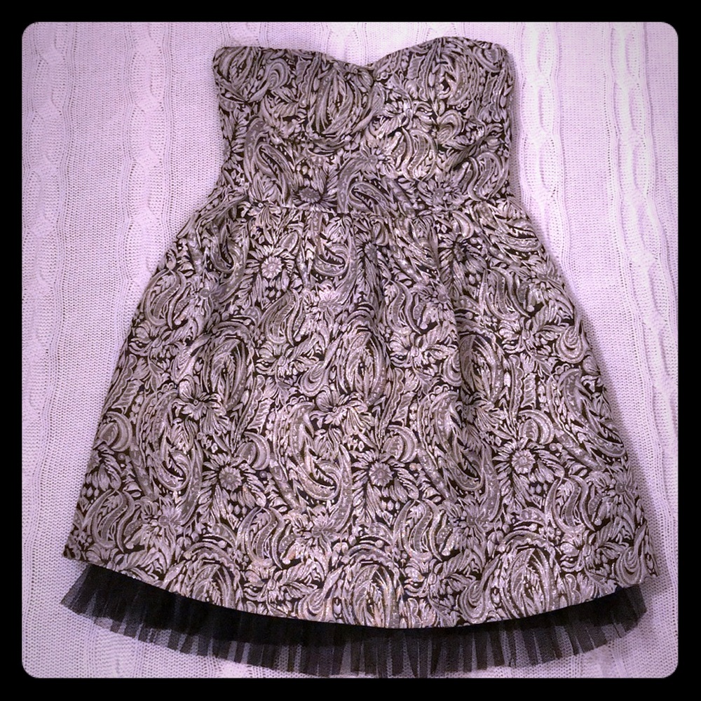 Forever 21 Cocktail Gold and Black SZ Small Dress